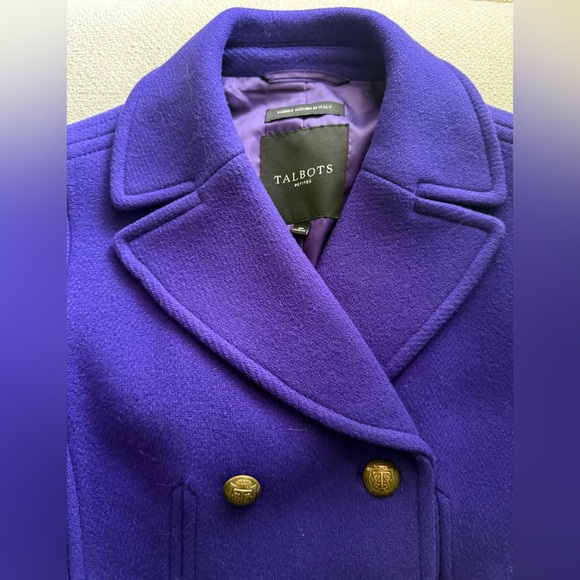 Talbots Purple Wool Blend Peacoat - Picture 4 of 7
